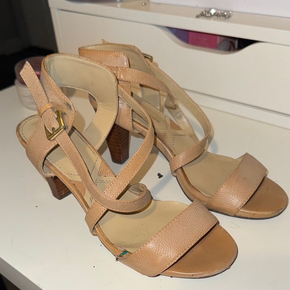 Adrianna Papell Tan Strappy Heels